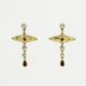 'Shiraz', 18ct fused Gold earrings set with Rubies and Diamonds
