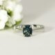 'Ocean Deep', 18ct White and Rose Gold Ring set with Teal Green 1.53ct Sapphire