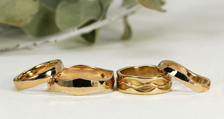18ct Rose Gold Bands, in a variety of finishes and designs