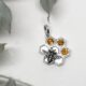 Bee and Honeycombe pendant, set with three Citrine stones