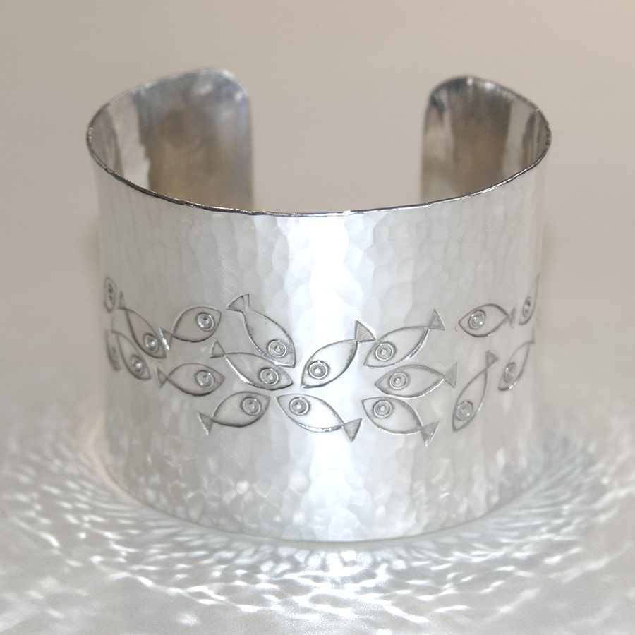 15. Sterling silver wide cuff
