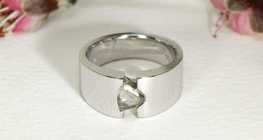 4. 'Champagne and Ice', 18ct White Gold Ring set with a 1.34ct uncut Champagne Diamond
