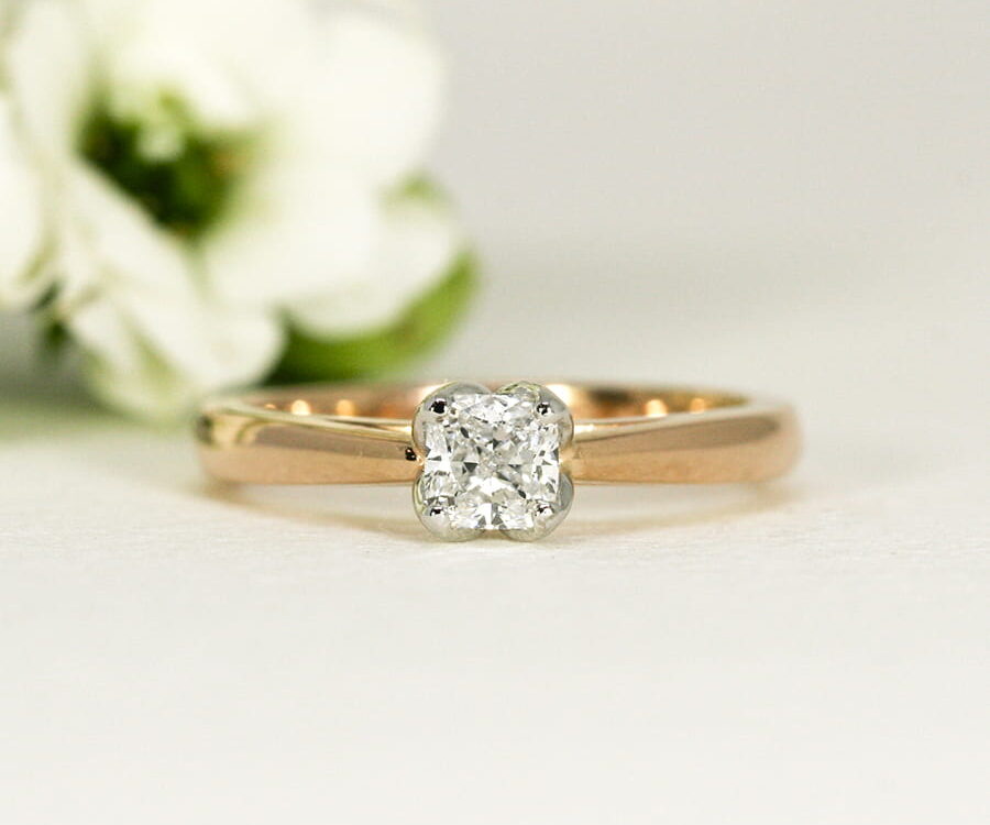 6. 'Simply Rose', 18ct Rose Gold Ring set with 0.50ct Radiant cut Diamond