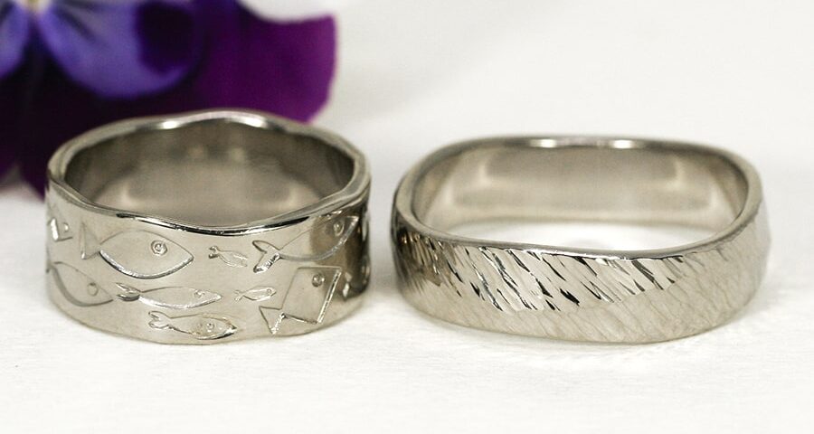 7. 18ct White Gold Rings, Stamped and Forged