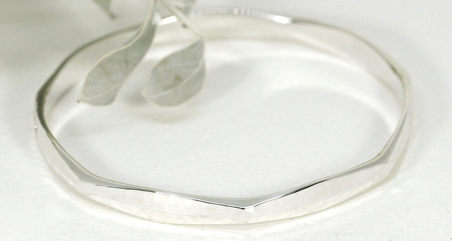 Quindalup Morning. forged sterling silver bangle