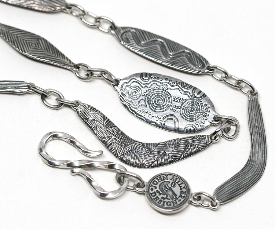 artefacts chain hand engraved, stamped and textured links