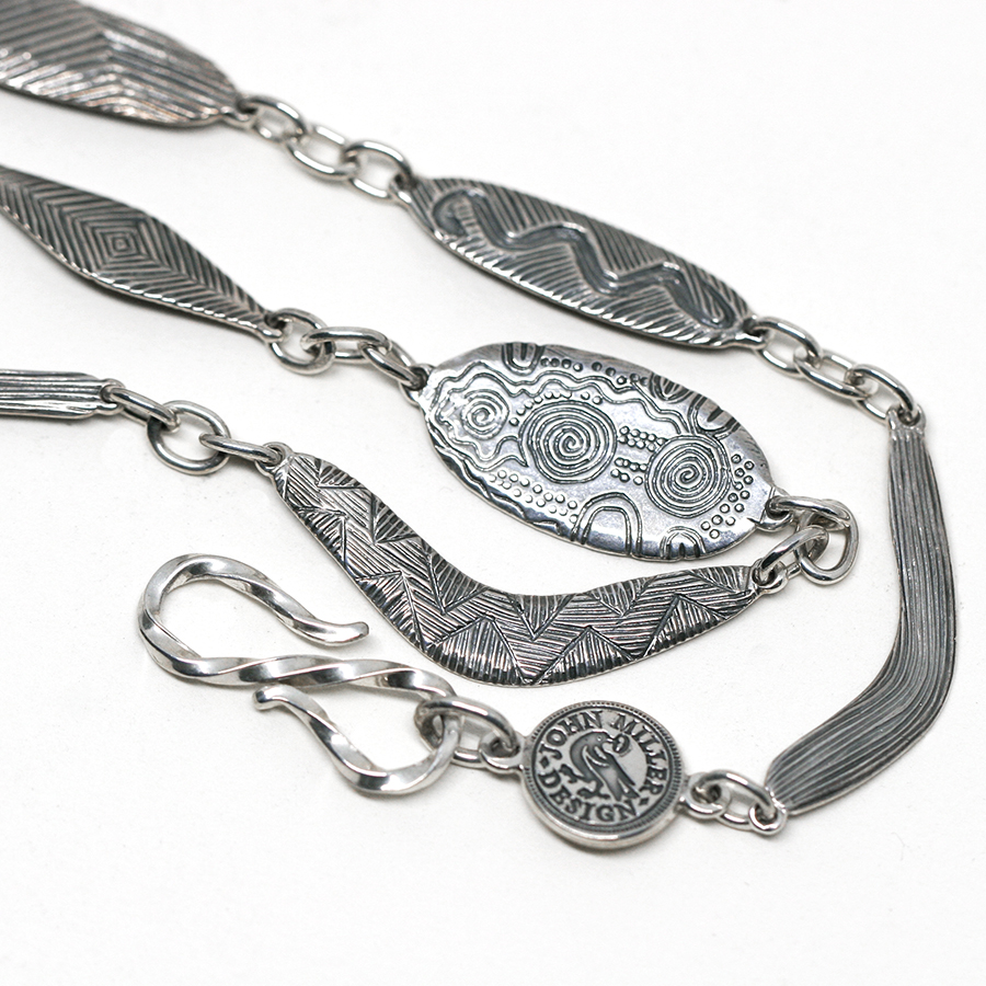 artefacts chain hand engraved, stamped and textured links