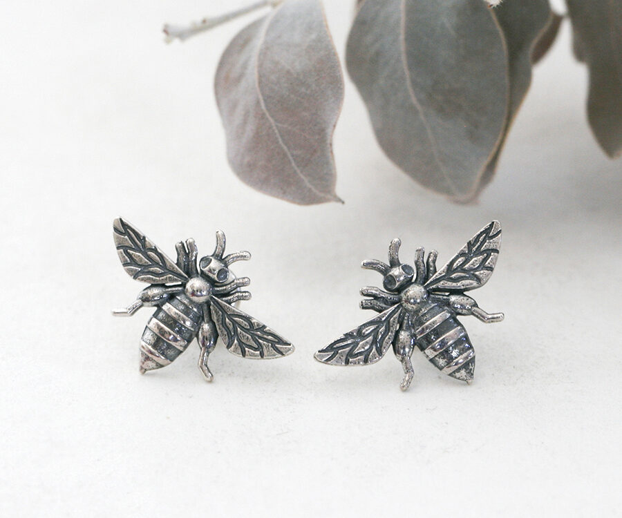 bees-sterling-silver-stud-earrings-john-miller-design