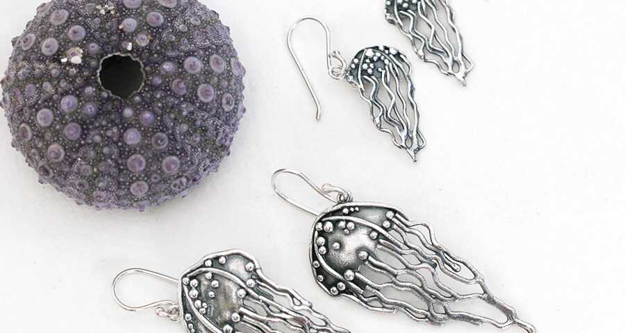 jellyfish-earrings-john-miller-design-ocean-sterling-silver