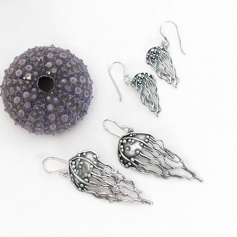 jellyfish-earrings-john-miller-design-ocean-sterling-silver