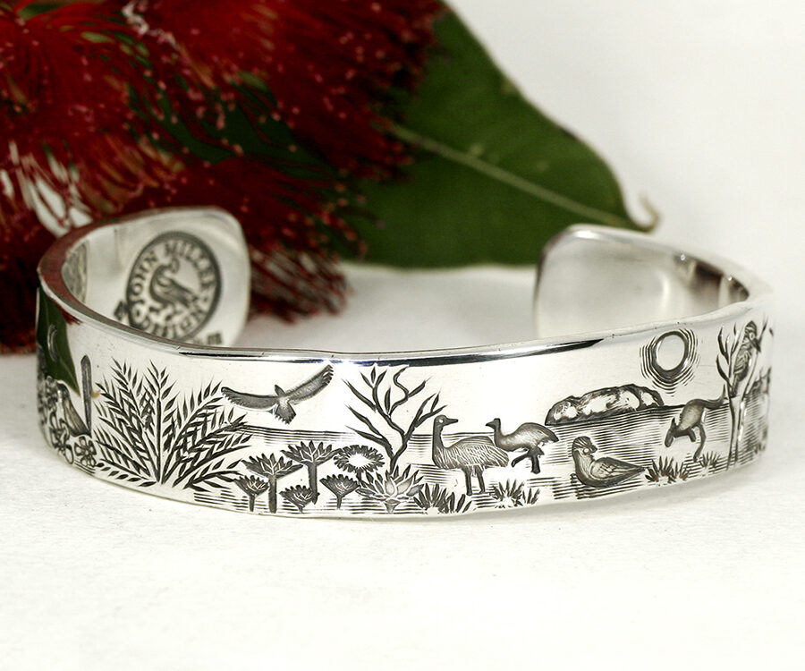 Aussie-Outback- sterling-silver-handcrafted-cuff-john-miller-design
