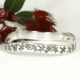 Marrinup Garden sterling silver handcrafted bangle featuring dragonflies flowers