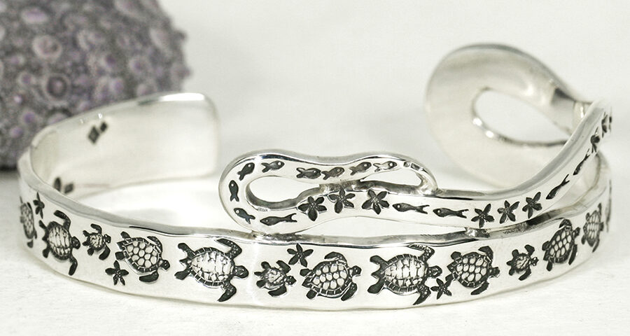 Turtle March sterling silver cuff something special
