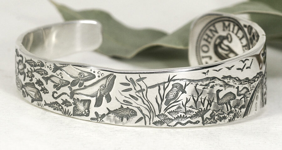 Ocean-to-Outback-Road-sterling-silver-cuff-john-miller-design