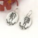 wrens gumleaf and blossom sterling silver handcrafted oval shaped drop earrings