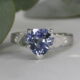 'Kokoro' Platinum ring set with 3.28ct Blue Heart Sapphire john miller design