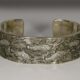 'Day of the Barramundi' sterling silver wide cuff florentine finish