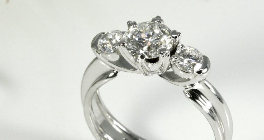 "Just Perfect" 18ct white gold claw set Trilogy of diamonds ring
