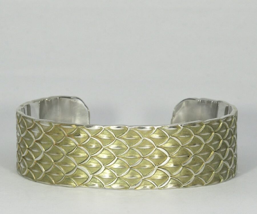"Viserion" sterling silver cuff with nitrogen patina