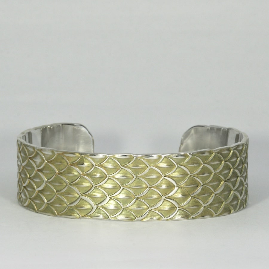 "Viserion" sterling silver cuff with nitrogen patina
