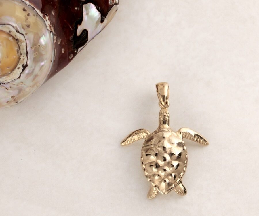 9ct gold turtle pendant john miller design