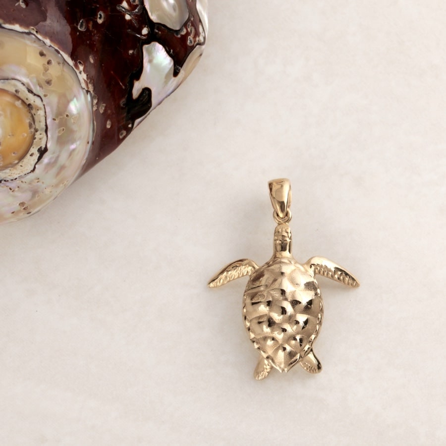 9ct gold turtle pendant john miller design