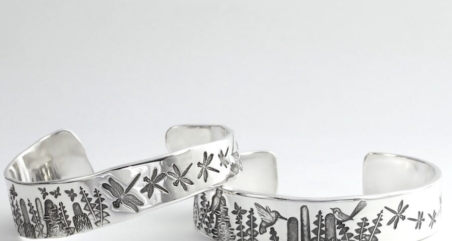"Banksia" sterling silver cuffs john miller design