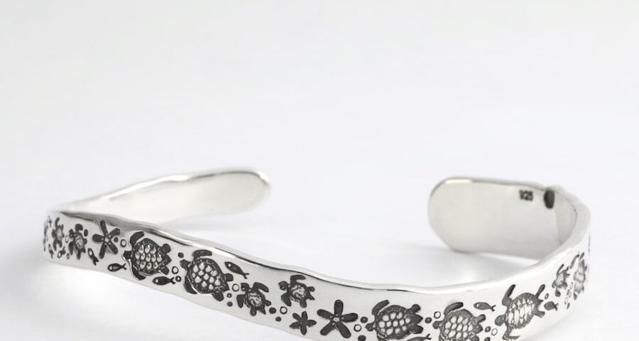 'Just riding the wave' sterling silver cuff with a wave profile john miller design