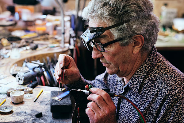 John Miller creating jewellery