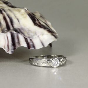 Geographe Bay Platinum Ring with Turtle Dolphin Design