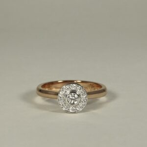 Halo 18ct Rose White Gold Diamond Ring
