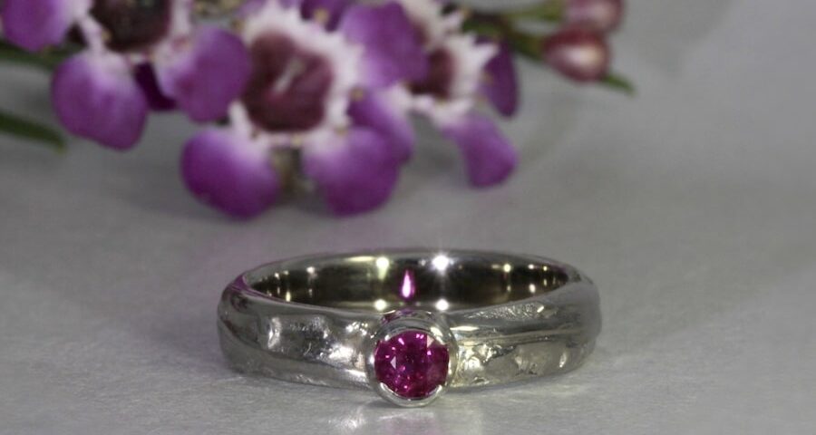 'Mercury Rising' 18ct Fused White Gold 0.40ct Burmese Ruby Ring