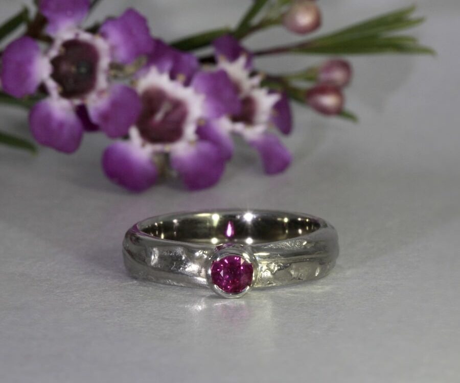 'Mercury Rising' 18ct Fused White Gold 0.40ct Burmese Ruby Ring