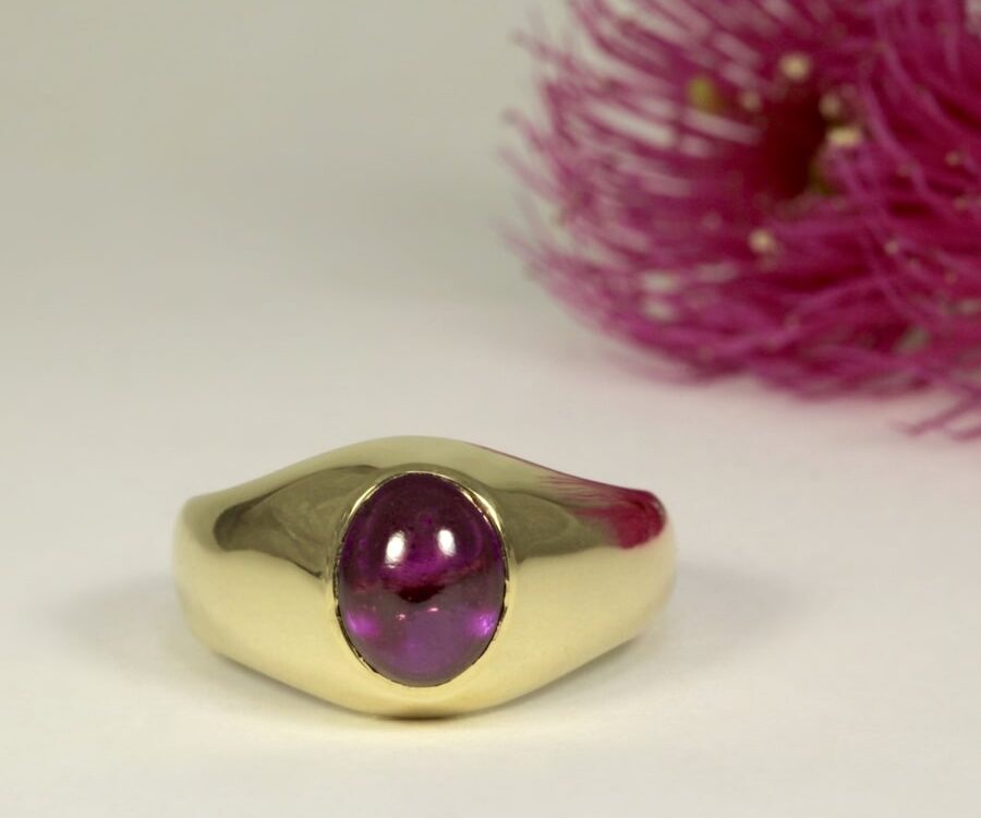 'Red Wine' 18ct Gold and Rhodolite Garnet Ring