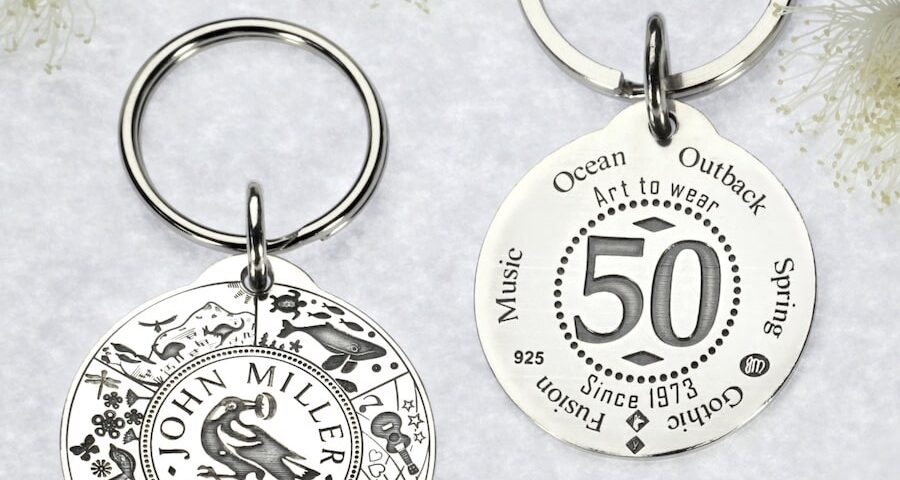 50th Anniversary Sterling Silver Key Chain