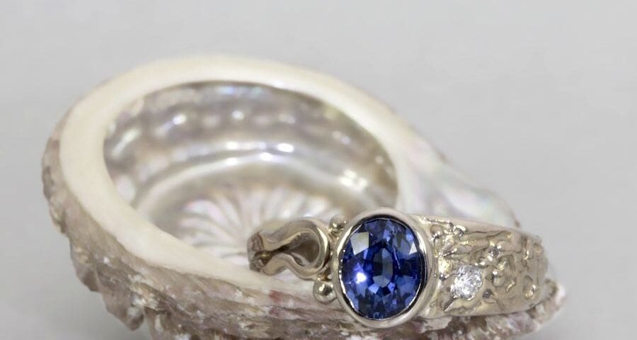 Azzura 18ct White Gold Royal Blue Ceylon Sapphire Ring