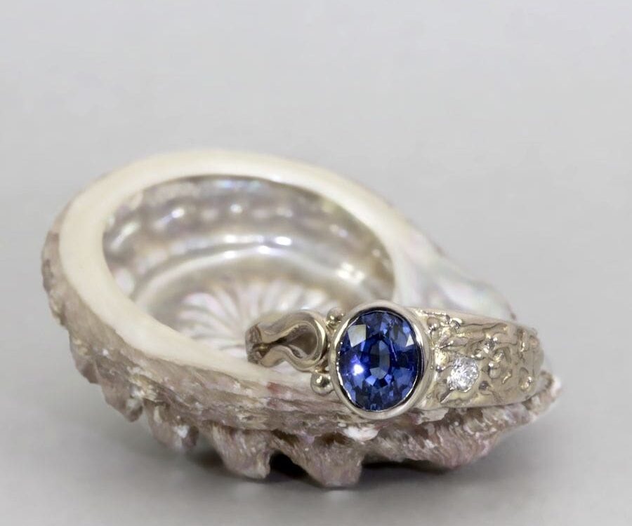 Azzura 18ct White Gold Royal Blue Ceylon Sapphire Ring