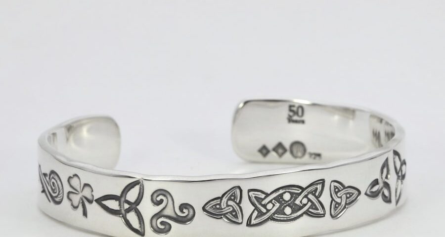 A Celtic Link Sterling Silver Cuff