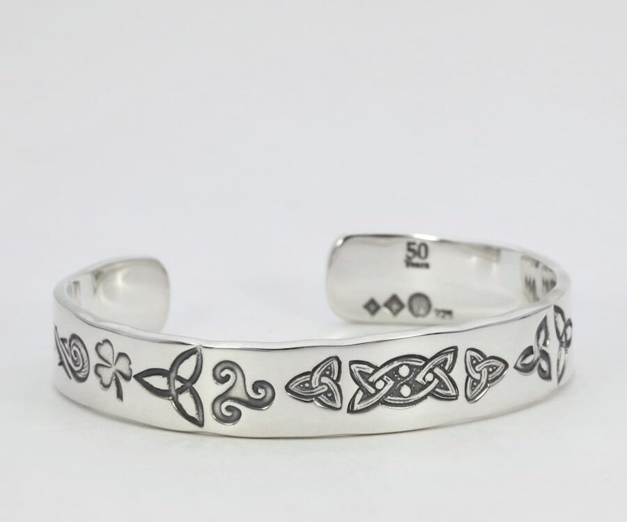 A Celtic Link Sterling Silver Cuff