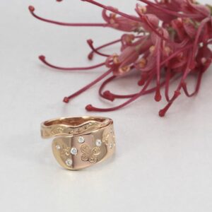 Butterfly Brilliance 18ct Rose Gold Spiral Ring
