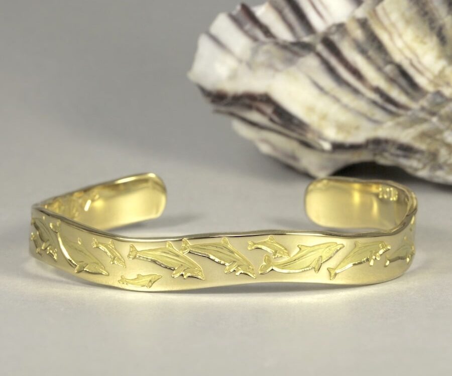 Dolphin Dreaming 18ct Yellow Gold Cuff