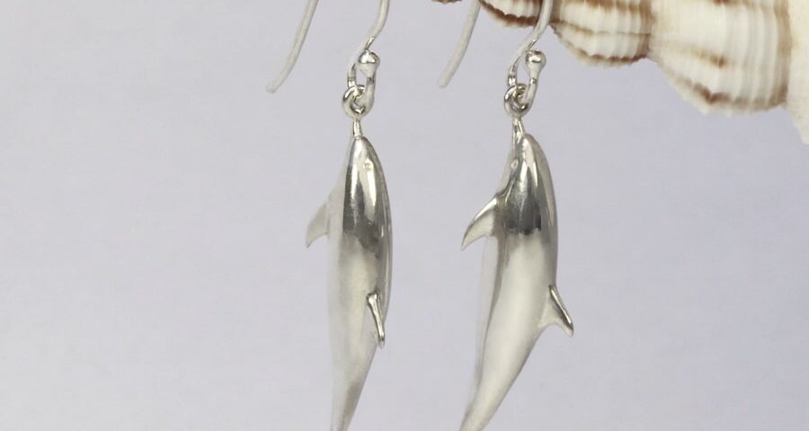 Dolphin Sterling Silver French Hook Earrings