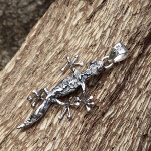 Gecko Sterling Silver Pendant