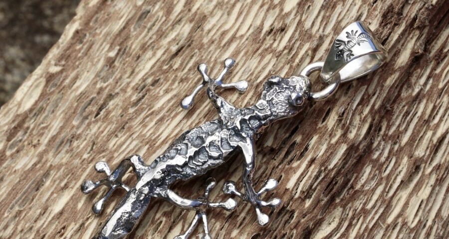 Gecko Sterling Silver Pendant