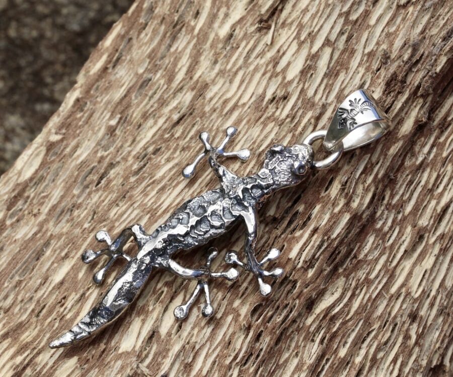 Gecko Sterling Silver Pendant