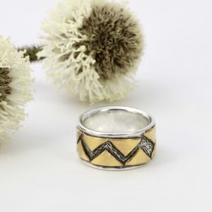 Giza Sterling Silver 24ct Yellow Gold Ring
