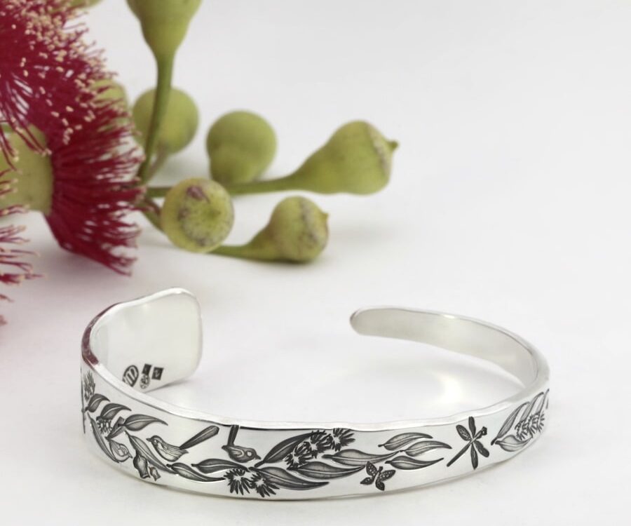 Gum Garden Taper Sterling Silver Cuff