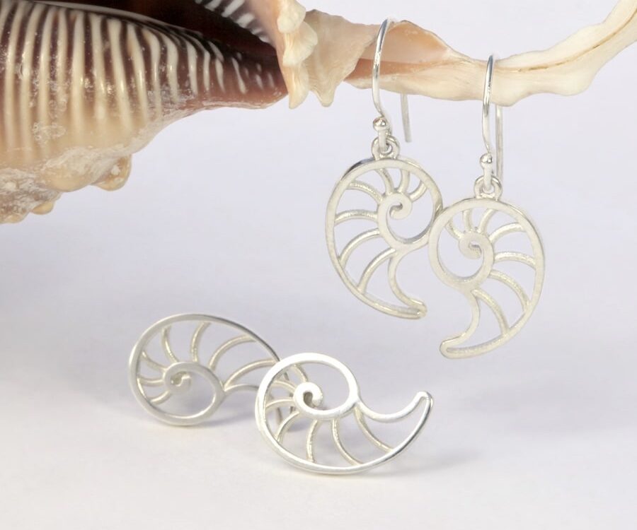 Nautilus Sterling Silver Earrings