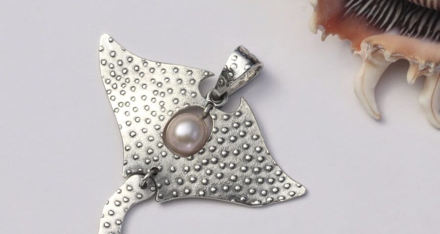 Pearl Mantaray Sterling Silver Pendant