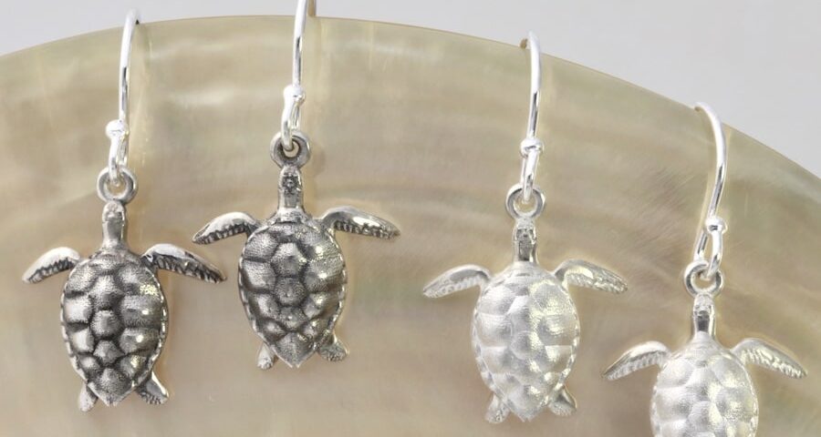 Turtle Sterling Silver Earrings